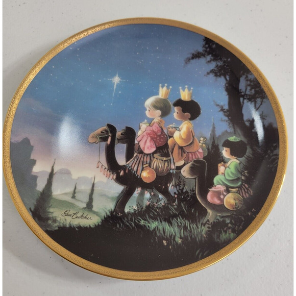 Precious Moments They Followed the Star by Sam Butcher Collectible Plate 7.5" - Picture 1 of 4